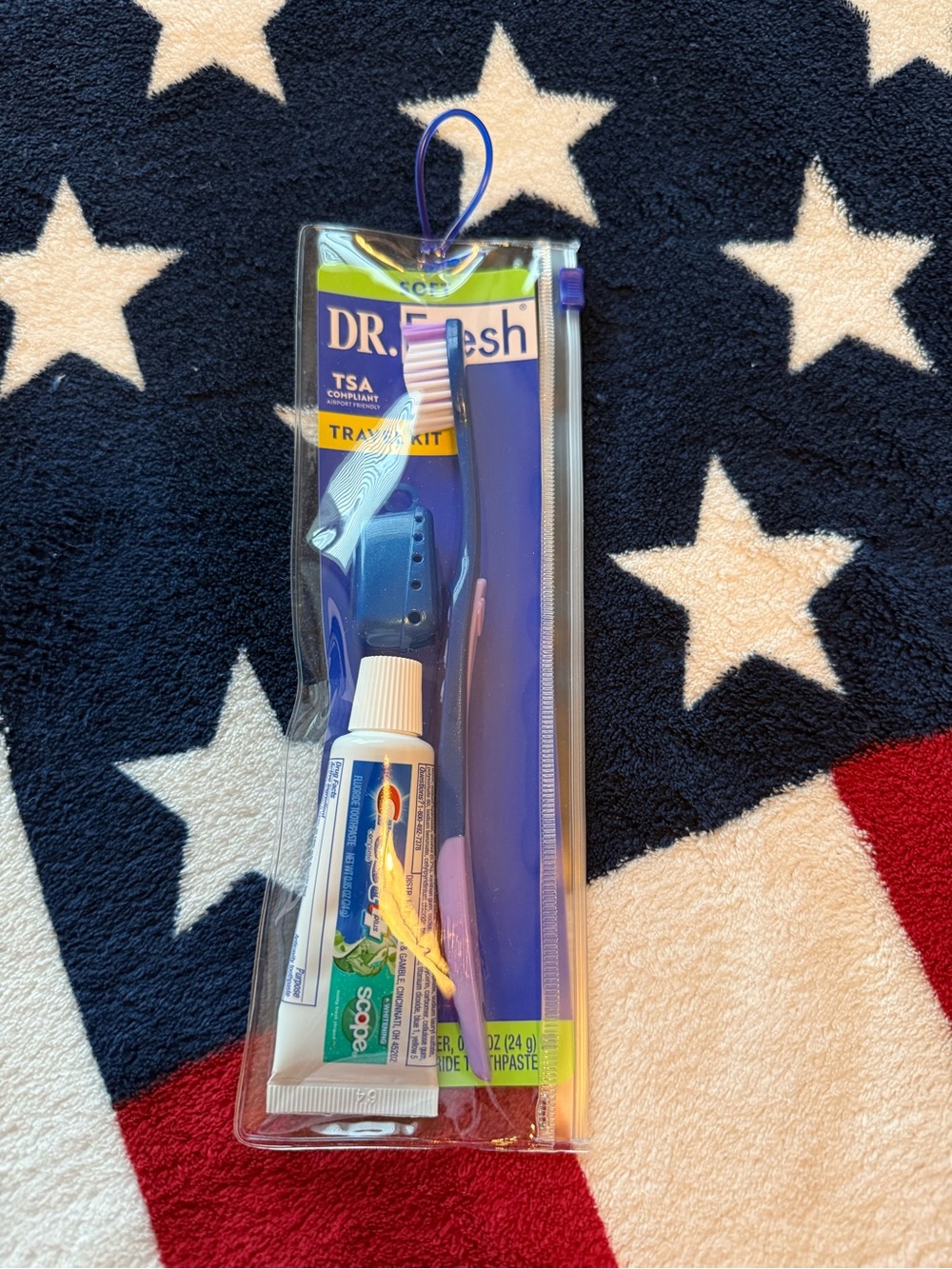Dr. Fresh Soft Toothbrush Travel Oral Care Kit - Purple (Set of 1)